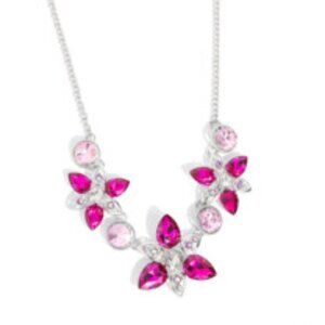 Paparazzi Perennial Promise - Pink and White Gem Silver Shor Necklace